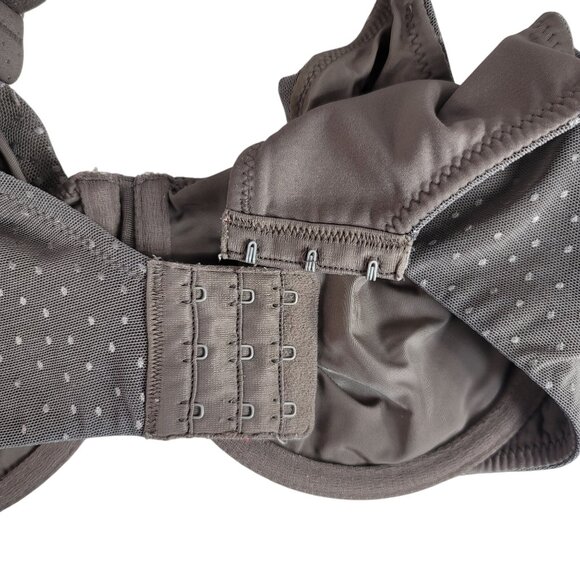 Wacoal Back Appeal Dot Jacquard Bra Gray 34DD Underwire Seamless Cup #855303 - Picture 7 of 10